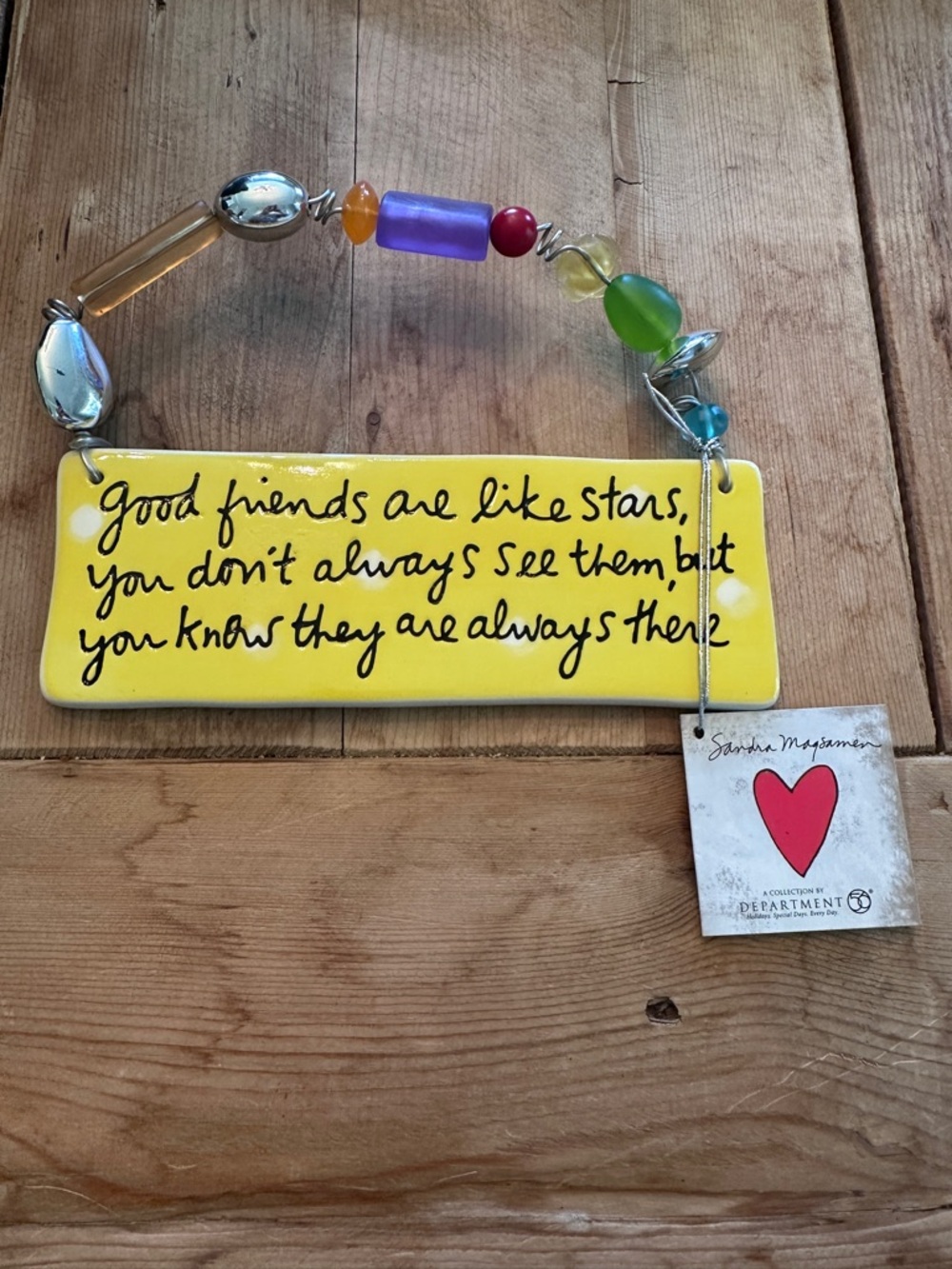 Good Friends Are  Like Stars Ceramic Plaque Sandra Magsamen Yellow Dept 56 NWT